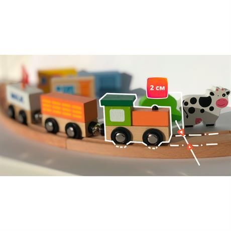 Залізниця дерев'яна іграшкова Viga Toys 49 деталей (56304) (дитяча залізна дорога) 56304 фото