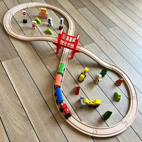 Дерев'яна дитяча залізниця Viga Toys 39 деталей (50266) (іграшкова залізна дорога) 50266 фото