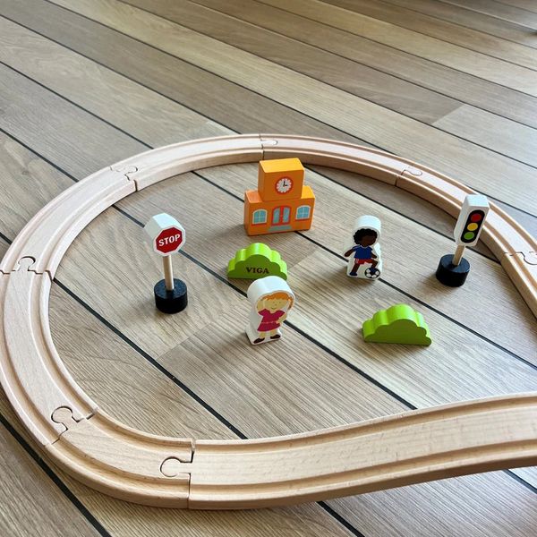 Дерев'яна дитяча залізниця Viga Toys 39 деталей (50266) (іграшкова залізна дорога) 50266 фото
