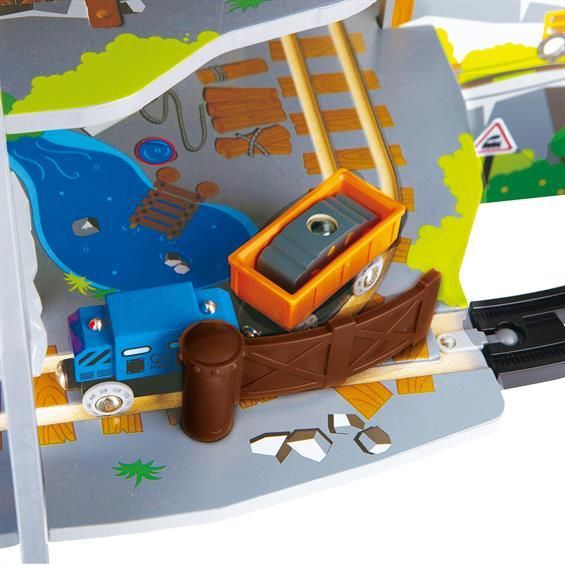 Залізниця Hape Багаторівнева гірська шахта з аксесуарами (E3753) іграшкова (дитяча залізна дорога) E3753 фото
