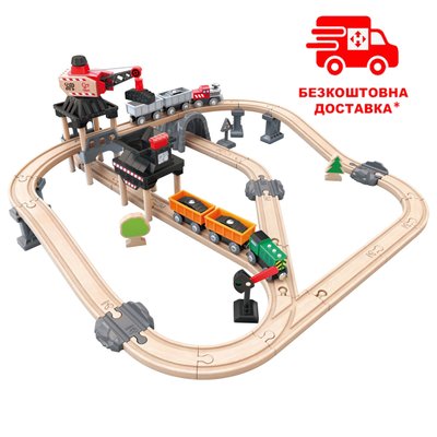 Залізниця Hape Гірський навантажувач 64 деталі (E3756) (іграшкова дитяча залізна дорога) E3756 фото