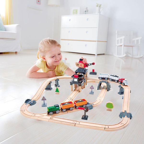 Железная дорога Hape Горный погрузчик 64 детали (E3756) детская, игрушечная E3756 фото