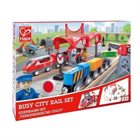 Залізниця Hape Місто 51 деталь (E3730) (іграшкова дитяча залізна дорога) E3730 фото